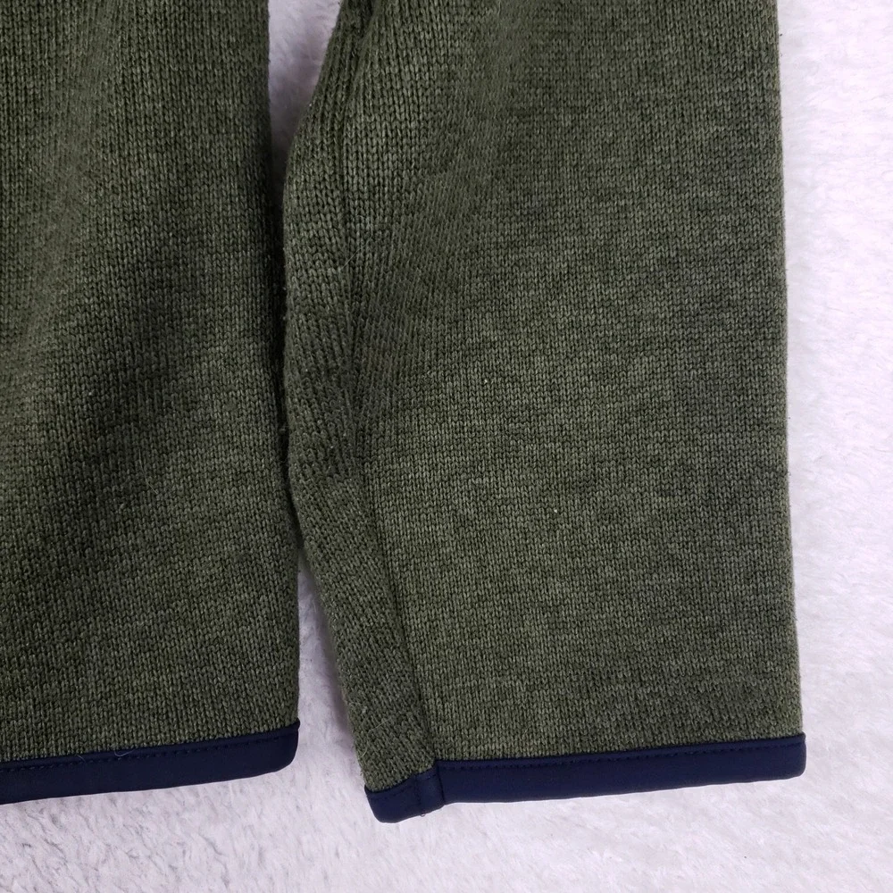 Nautica Mens Quarter Zip Pullover Sweater Olive Green Heathered Knit M Fisherman